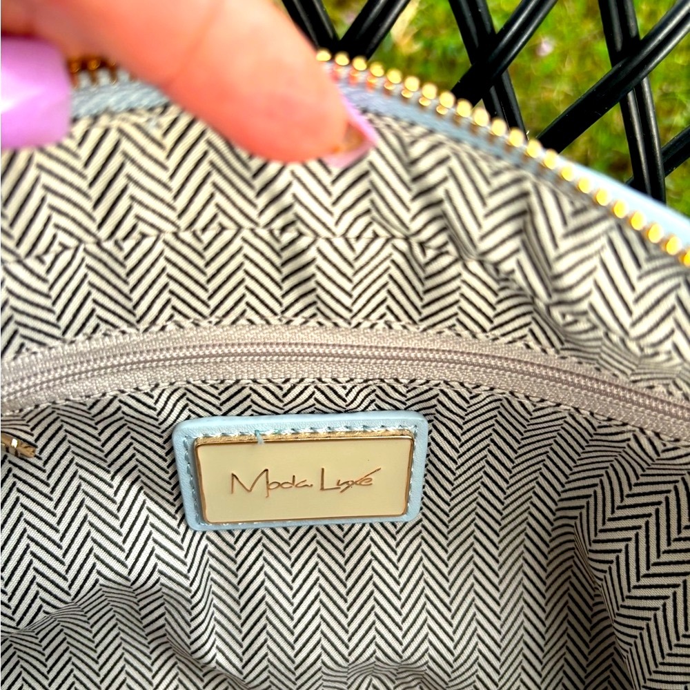 NWT💎Moda Luxe💎 Unique Light blue “Betty” Shoulder bag! - Picture 6 of 9